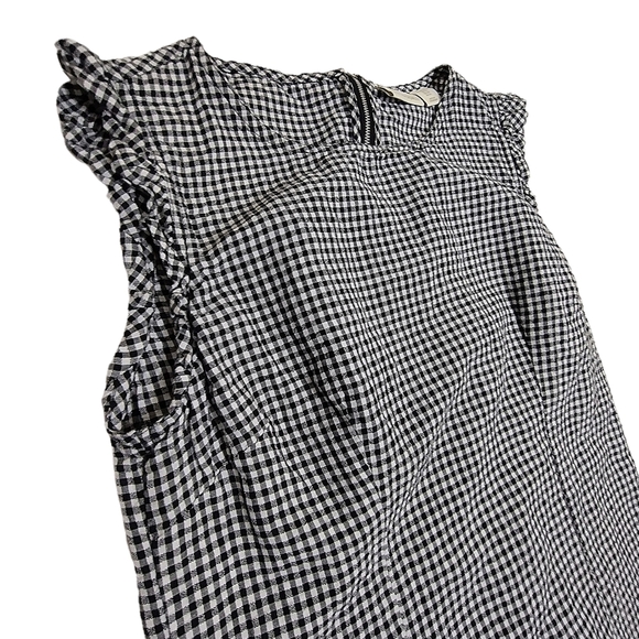 Cynthia Rowley | Vintage Gingham Seersucker Dress with Ruffles | Size 10 - Picture 4 of 6